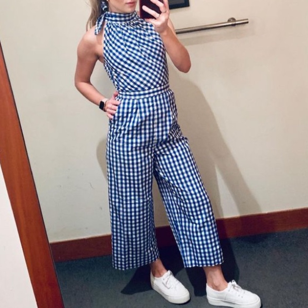 J. Crew Gingham Jumpsuit
